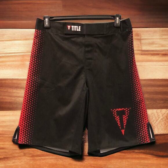 TITLE Boxing Elite Series satin Fight Shorts red/black men’s‎ size L - Picture 2 of 8